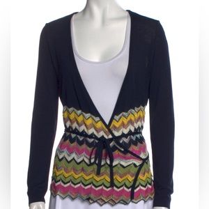 M Missoni wrap front cardigan Navy color way